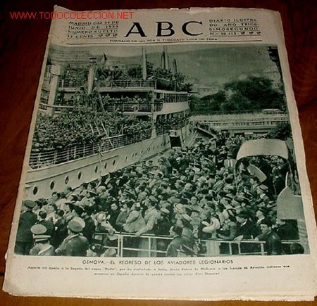 Military Antiques: ANTIGUO PERIODICO ABC DE 14 JUNIO 1939 - RECIEN ACABADA LA GUERRA CIVIL