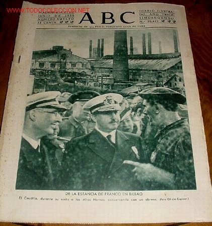 Militaria: ANTIGUO PERIODICO ABC DE 23 JUNIO 1939 - RECIEN ACABADA LA GUERRA CIVIL