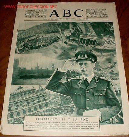 Militaria: ANTIGUO PERIODICO ABC DE 29 AGOSTO 1939 - RECIEN ACABADA LA GUERRA CIVIL