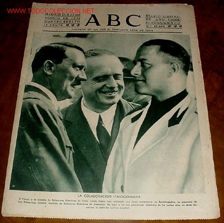 Military Antiques: ANTIGUO PERIODICO ABC DE 15 AGOSTO 1939 - RECIEN ACABADA LA GUERRA CIVIL