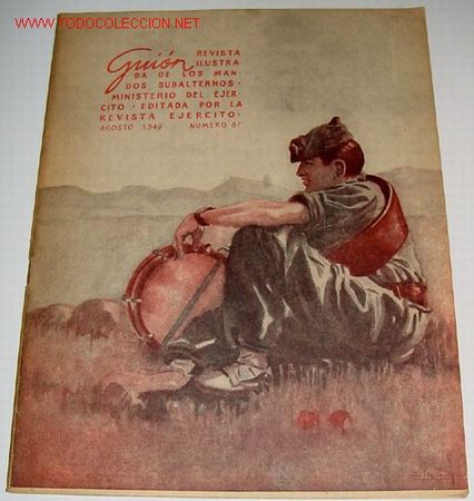 Militaria: GUION . REVISTA ILUSTADA DE LOS MANDOS SUBALTERNOS  - MINISTERIO DEL EJ&Eacute;RCITO. . MADRID. 29X22 CMS..