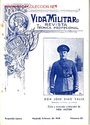 Military Antiques: revista VIDA MILITAR N&ordm; 83 - MADRID, FEBRERO DE 1936