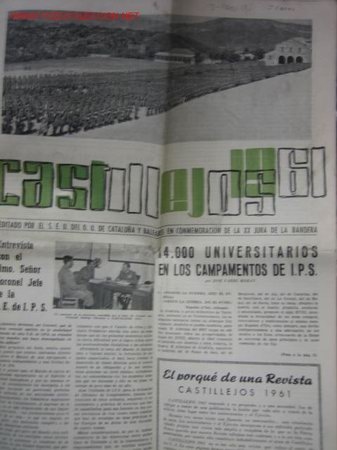 Militaria: Castillejos, peri&oacute;dico, 1961, editado por el SEU de Catalu&ntilde;a