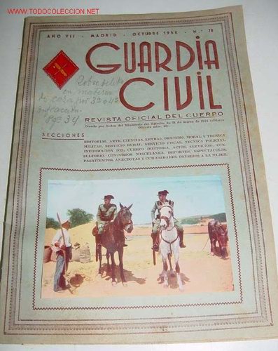 Militaria: ANTIGUA REVISTA OFICIAL DEL CUERPO DE LA GUARDIA CIVIL - CROMO ILUSTRADO EN LA PORTADA - OCTUBRE 195