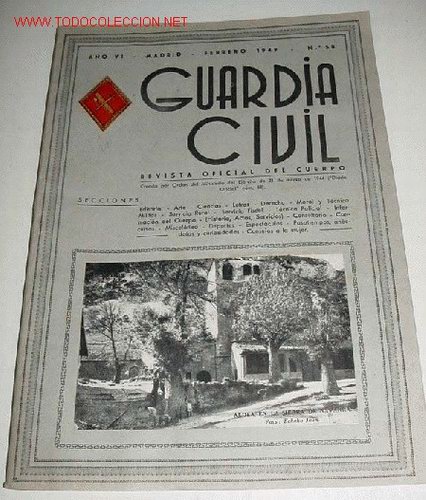 Militaria: ANTIGUA REVISTA OFICIAL DEL CUERPO DE LA GUARDIA CIVIL - CROMO ILUSTRADO EN LA PORTADA - FEBRERO 194