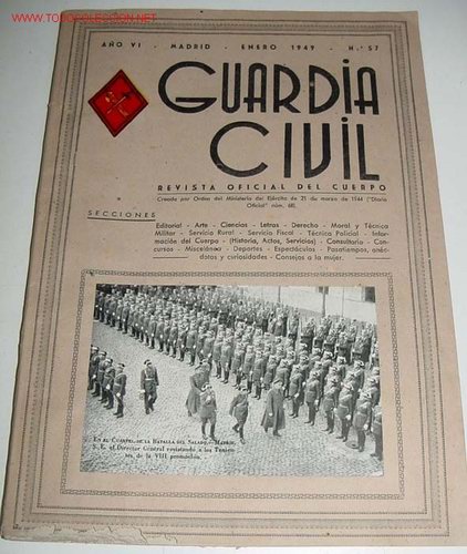 Militaria: ANTIGUA REVISTA OFICIAL DEL CUERPO DE LA GUARDIA CIVIL - CROMO ILUSTRADO EN LA PORTADA - ENERO 1949