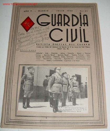Militaria: ANTIGUA REVISTA OFICIAL DEL CUERPO DE LA GUARDIA CIVIL - CROMO ILUSTRADO EN LA PORTADA - JULIO 1948
