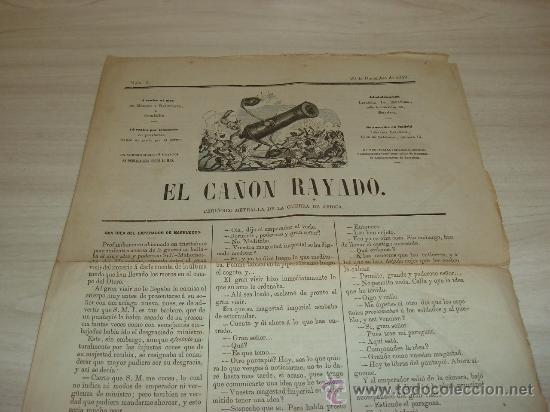 Militaria: el ca&ntilde;on rayado,periodico metralla de la guerra de africa,28 diciembre 1859 barcelona imp euterpe