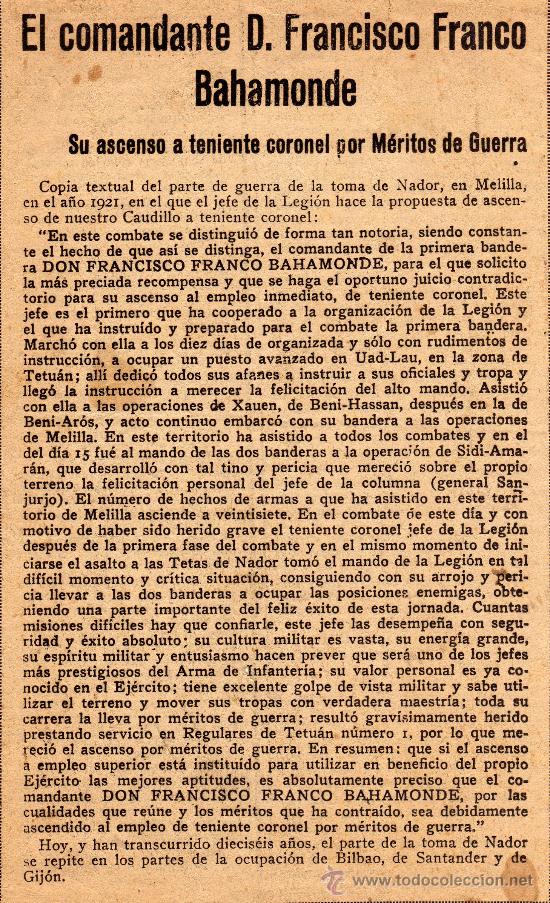 Militaria: FRANCISCO FRANCO - Foto 1