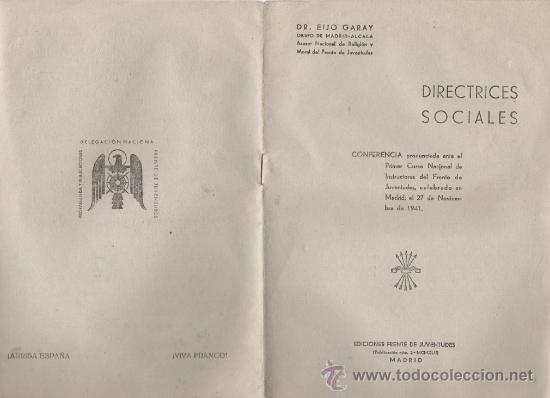 Militaria: frente de juventudes directrices sociales libros propaganda pol&iacute;tica guerra civil falange franquismo