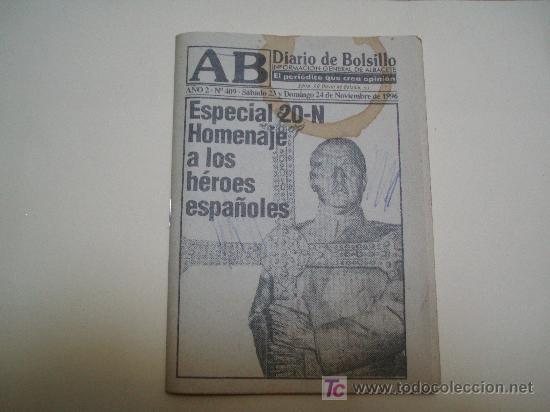 Militaria: DIARIO DE BOLSILLO AB,DE ALBACETE,ESPECIAL 20-N 1996