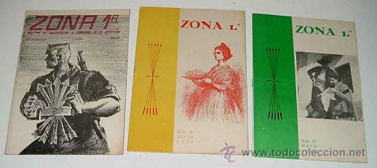 Military Antiques: LOTE DE 3 REVISTAS  ZONA 1&ordf;. BOLETIN DE ORIENTACION Y CONSIGNAS DE LA JEFATURA - NUM. 66 JUNIO 1949,