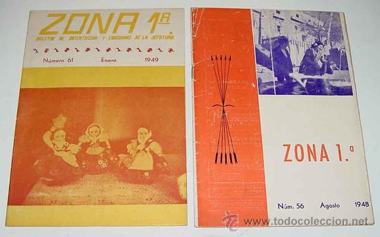 Militaria: LOTE DE 2 REVISTAS  ZONA 1&ordf;. BOLETIN DE ORIENTACION Y CONSIGNAS DE LA JEFATURA - NUM. 56 AGOSTO 1948