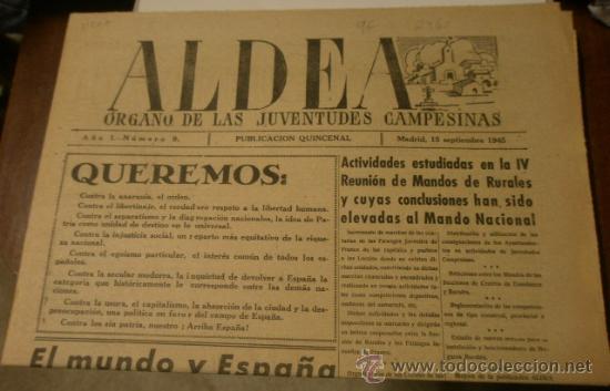 Militaria: ALDEA, publicaci&oacute;n quincenal, 15-9-1945