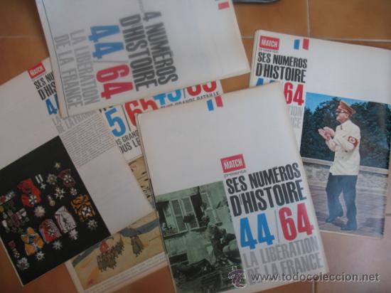 Militaria: 6 Suplementos de la Revista PARIS MATCH sobre la II G. M.