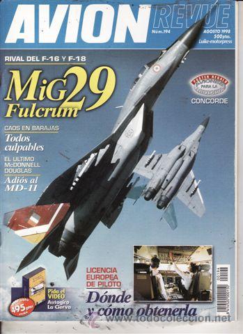 Military Antiques: REVISTA AVION REVUE INTERNACIONAL N&ordm; 194 A&Ntilde;O 1998.