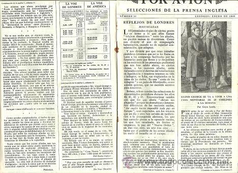 Military Antiques: L29-32 Revista POR AVION - Selecciones de la Prensa Inglesa n&ordm; 32 - Enero de 1945 (8 paginas en  pap