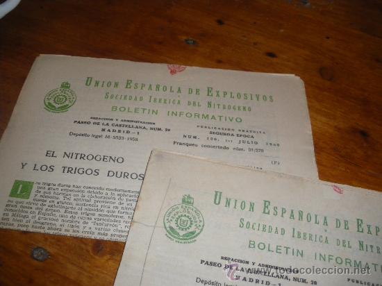 Military Antiques: UNION ESPA&Ntilde;OLA DE EXPLOSIVOS Y SOCIEDAD IBERICA DEL NITROGENO. BOLETIN INFORMATIVO.