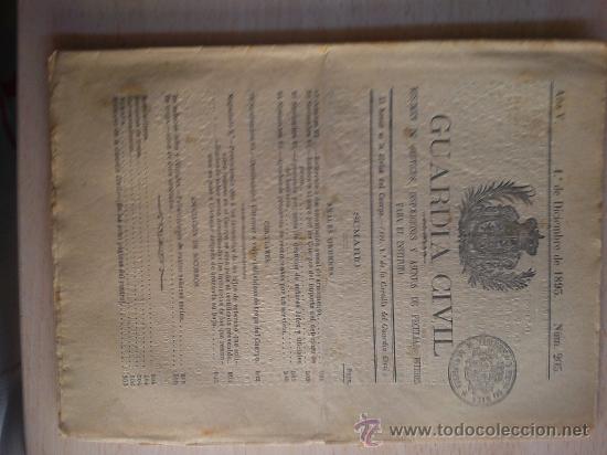 Militaria: boletin guardia civil a&ntilde;o 1893