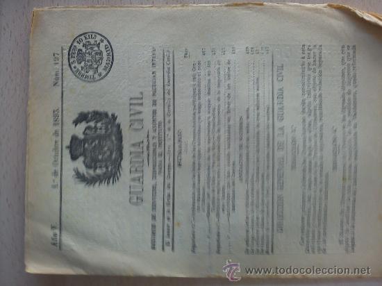 Militaria: boletin guardia civil a&ntilde;o 1893