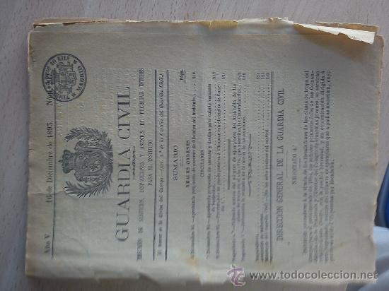 Militaria: boletin guardia civil a&ntilde;o 1893