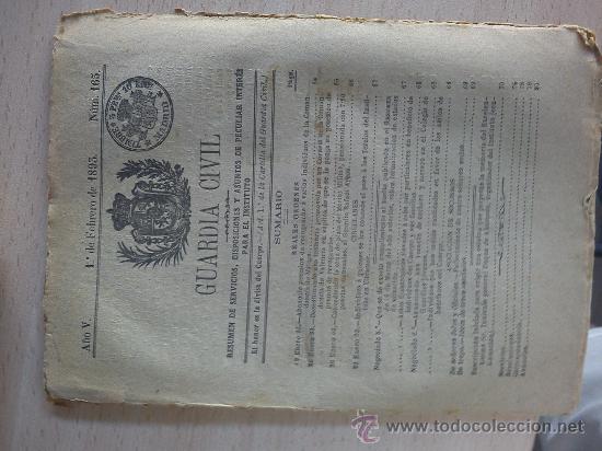 Militaria: boletin guardia civil a&ntilde;o 1893