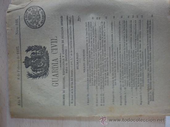 Militaria: boletin guardia civil a&ntilde;o 1893