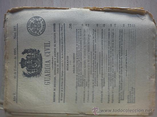 Militaria: boletin guardia civil a&ntilde;o 1893