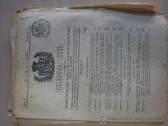 Militaria: boletin guardia civil a&ntilde;o 1893