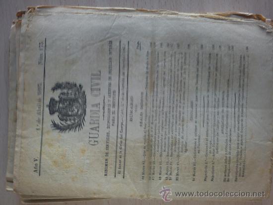 Militaria: boletin guardia civil a&ntilde;o 1893