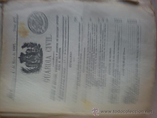 Militaria: boletin guardia civil a&ntilde;o 1893