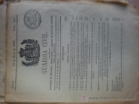 Militaria: boletin guardia civil a&ntilde;o 1893