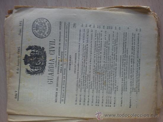 Militaria: boletin guardia civil a&ntilde;o 1893