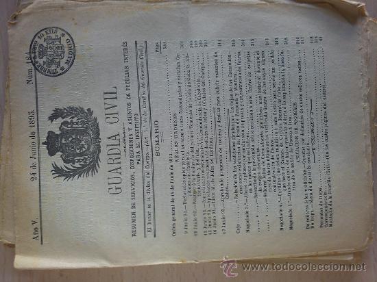 Militaria: boletin guardia civil a&ntilde;o 1893