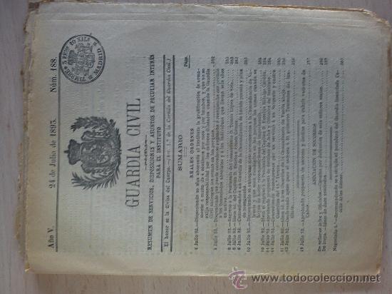 Militaria: boletin guardia civil a&ntilde;o 1893