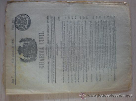 Militaria: boletin guardia civil a&ntilde;o 1893