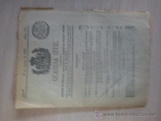 Militaria: boletin guardia civil a&ntilde;o 1893