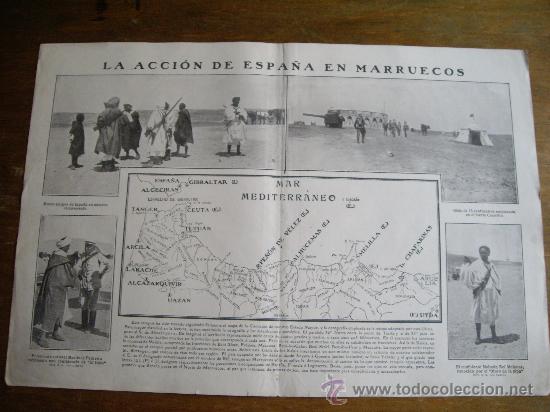 Military Antiques: Hoja central periodico nuevo mundo LA ACCION DE ESPA&Ntilde;A EN MARUECOS a&ntilde;o 1909 ENVIO GRATIS