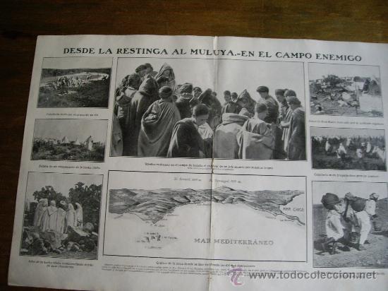 Military Antiques: Hoja central periodico Nuevo Mundo DESDE LA RESTIGA AL MULUYA - EN EL CAMPO.A&ntilde;o 1909 ENVIO GRATIS