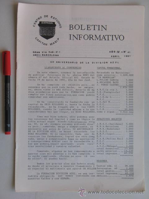 Militaria: Divisi&oacute;n Azul, Bolet&iacute;n Cap. Masip n&ordm; 41 abril 1991