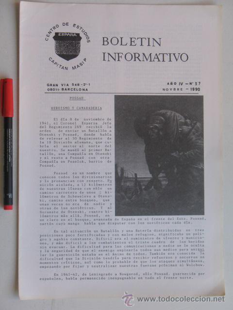 Militaria: Divisi&oacute;n Azul, Bolet&iacute;n Cap. Masip n&ordm; 37 noviembre 1990.