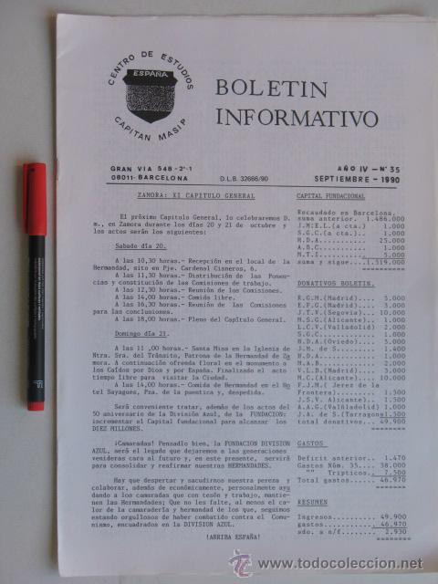 Militaria: Divisi&oacute;n Azul, Bolet&iacute;n Cap. Masip n&ordm; 35 septiembre 1990.