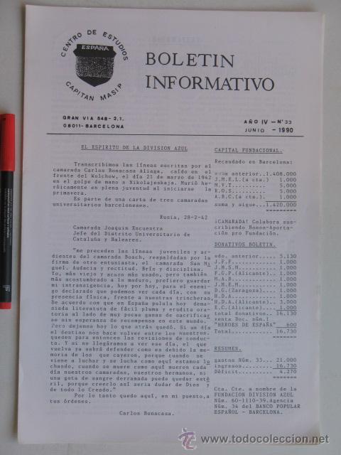 Militaria: Divisi&oacute;n Azul, Bolet&iacute;n Cap. Masip n&ordm; 33 junio 1990.