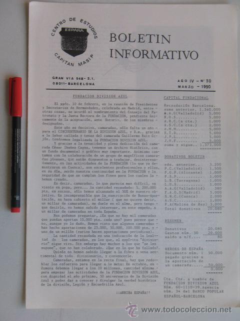 Militaria: Divisi&oacute;n Azul, Bolet&iacute;n Cap. Masip n&ordm; 30 marzo 1990.