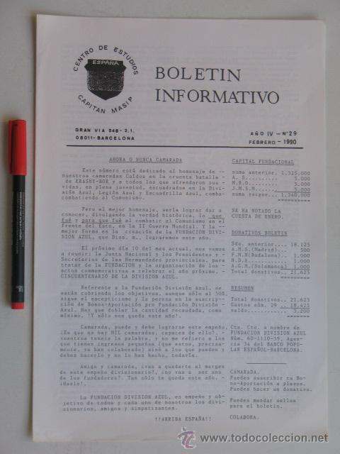 Militaria: Divisi&oacute;n Azul, Bolet&iacute;n Cap. Masip n&ordm; 29 febrero 1990.