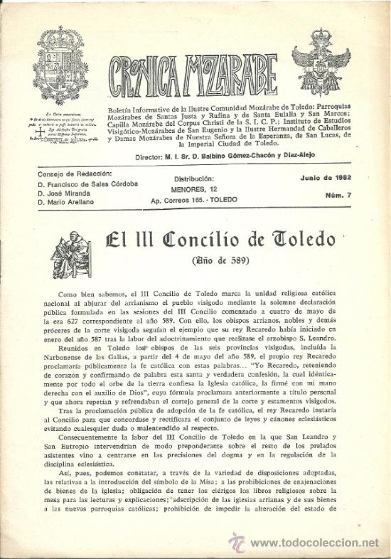 Militaria: Cr&oacute;nica Moz&aacute;rabe. Bolet&iacute;n de la Ilustre Comunidad Moz&aacute;rabe de Toledo. n&ordm; 7. Junio de  1982. 12 p&aacute;g.
