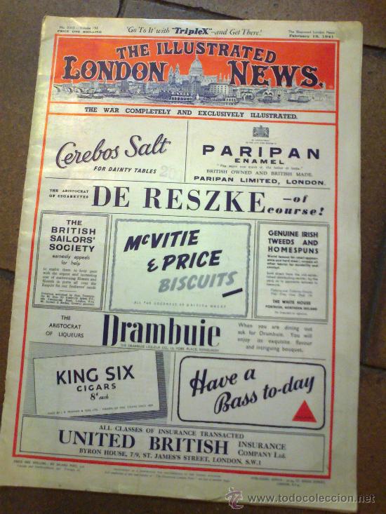 Militaria: Revista The Sphere. Febrero 1941. Noticias im&aacute;genes, Publicidad. Aviones ingleses, etc.