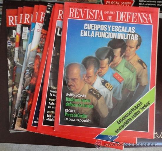 Militaria: Lote de 10 revistas, Revista Espa&ntilde;ola de Defensa, n&ordm;s 2, 98, 106, 193/194, 225, 238, 252, 262, 259