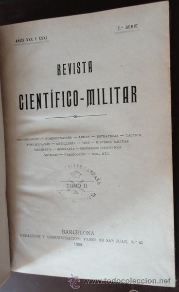 Militaria: Revista Cientifico-Militar, tomo II, 1906. 384 p&aacute;ginas