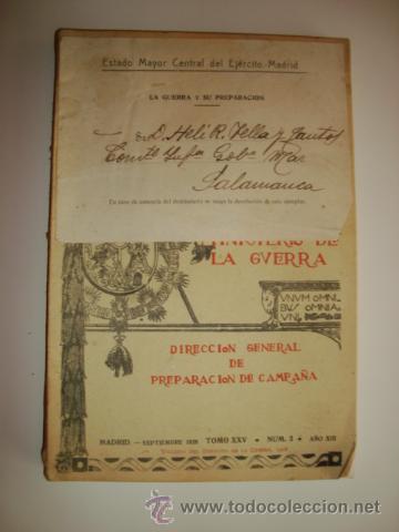 Militaria: LA GUERRA Y LA PREPARACI&Oacute;N N&ordm; 3 SEPTIEMBRE 1928 - MINISTERIO DE LA GUERRA
